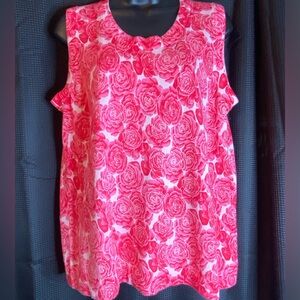 Avenue Floral Cotton Tank pink. NWT. Size 14/16